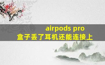 airpods pro盒子丢了耳机还能连接上